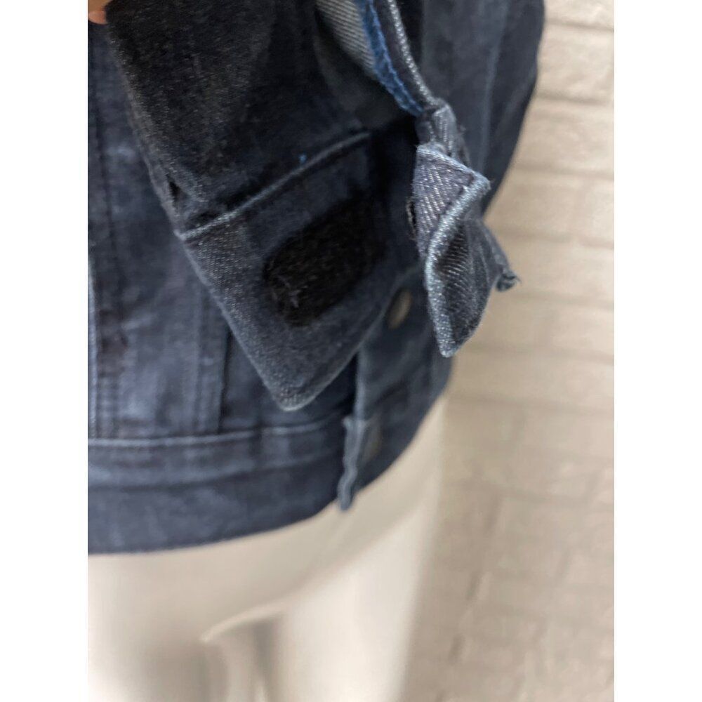 Levi Strauss & Co Women Long Sleeve Blue Denim Trucker Hoodie Jacket Size M - Picture 10 of 15